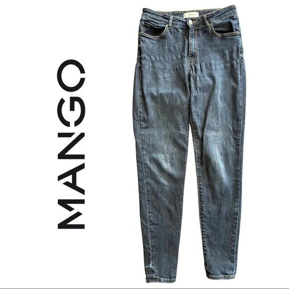 🛍️3/$40 Mango Soho Skinny High Waist Jeans Blue Denim Size 8 - Picture 3 of 9